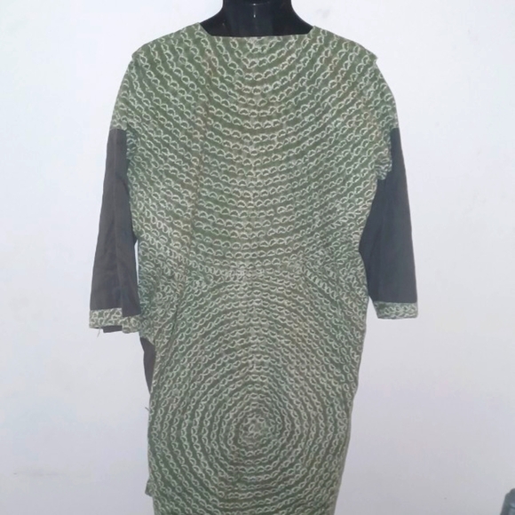 AFRICAN Wear Olive Green and Cream Set: Shirt with Pants [Unisex], XXL - Picture 5 of 7